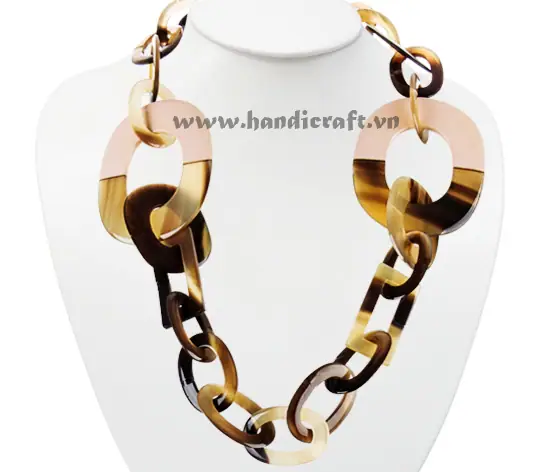 Horn & Lacquer Necklace HD10745, handmade buffalo horn jewelry