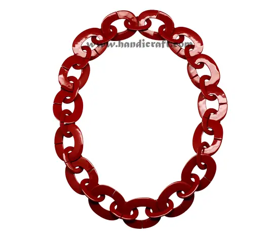 Horn & Lacquer Necklace HD10752, handmade natural buffalo horn + vietnamese lacquer jewelry from Vietnam