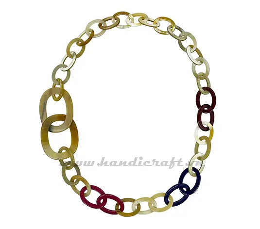 Horn & Lacquer Necklace HD10755, handmade buffalo horn jewelry