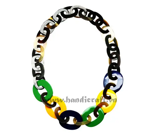 Horn & Lacquer Necklace HD10788, handmade buffalo horn jewelry