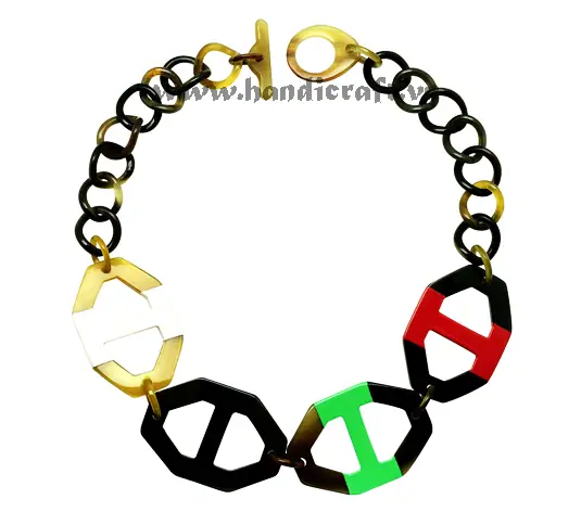 Horn & Lacquer Necklace HD10798, handmade buffalo horn jewelry