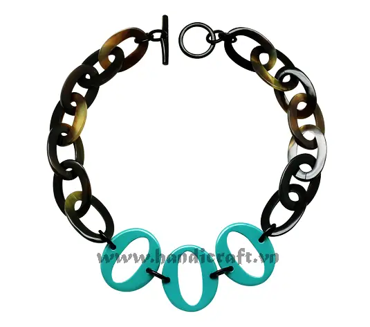 Horn & Lacquer Necklace HD10800, handmade buffalo horn jewelry