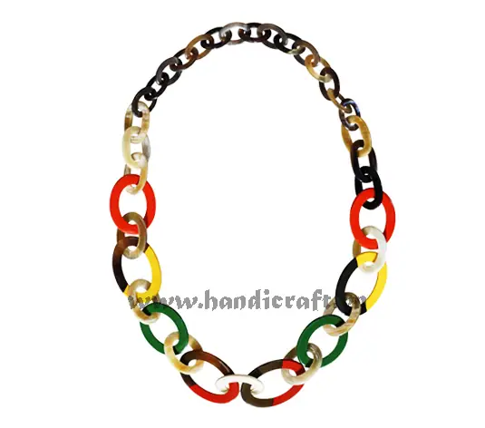 Horn & Lacquer Necklace HD10802, handmade natural buffalo horn + vietnamese lacquer jewelry from Vietnam