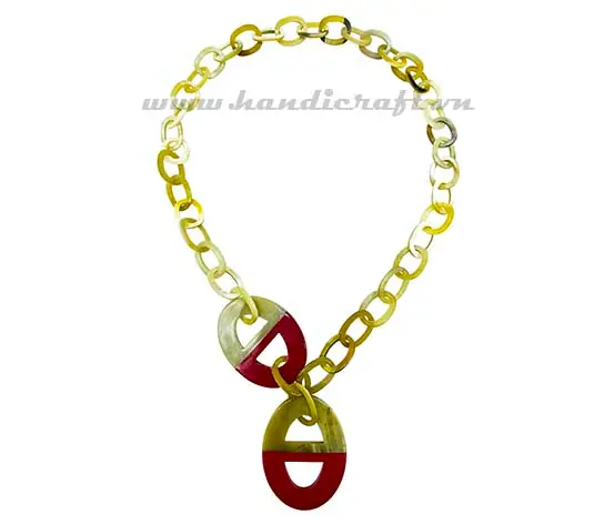 Horn & Lacquer Necklace HD10828, handmade buffalo horn jewelry