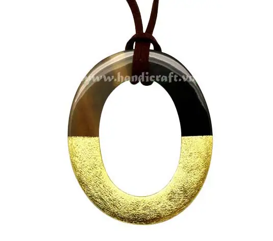 Horn & Lacquer Pendant HD20011, handmade buffalo horn jewelry