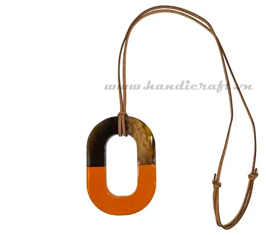 Horn & Lacquer Pendant HD20014, handmade buffalo horn jewelry
