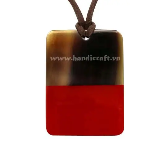 Horn & Lacquer Pendant HD20015, handmade buffalo horn jewelry