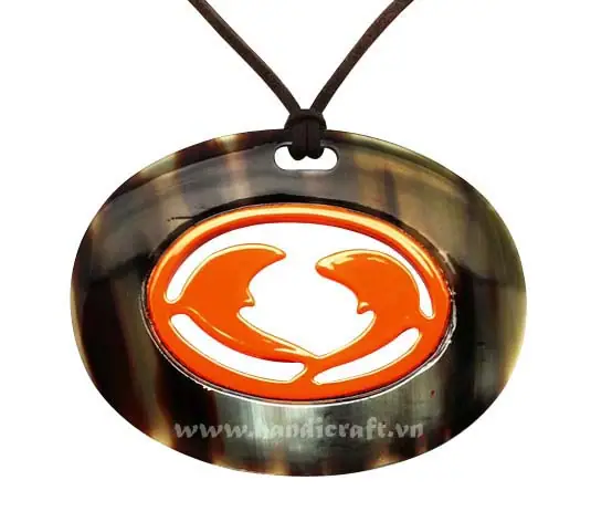 Horn & Lacquer Pendant HD20018, handmade buffalo horn jewelry