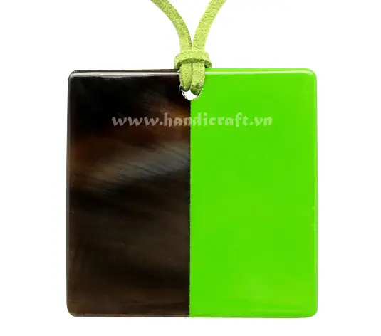 Horn & Lacquer Pendant HD20021, handmade buffalo horn jewelry