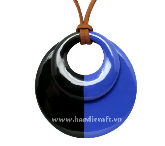 Horn & Lacquer Pendant HD20045, handmade buffalo horn jewelry