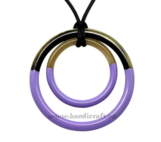 Horn & Lacquer Pendant HD20048, handmade buffalo horn jewelry