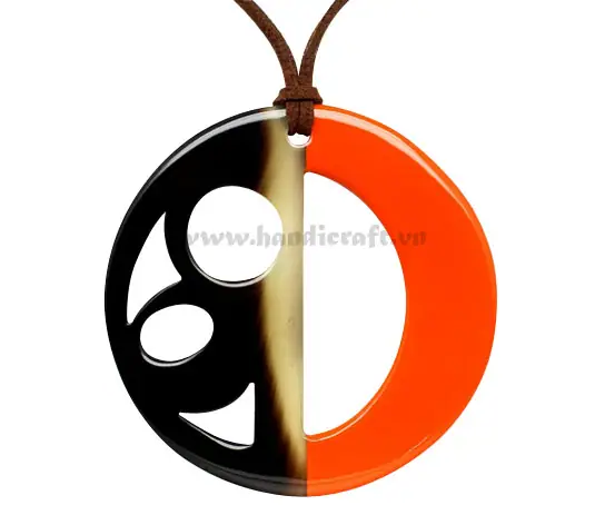 Horn & Lacquer Pendant HD20093, handmade buffalo horn jewelry