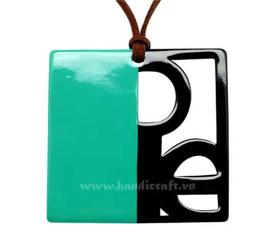 Horn & Lacquer Pendant HD20094, handmade buffalo horn jewelry