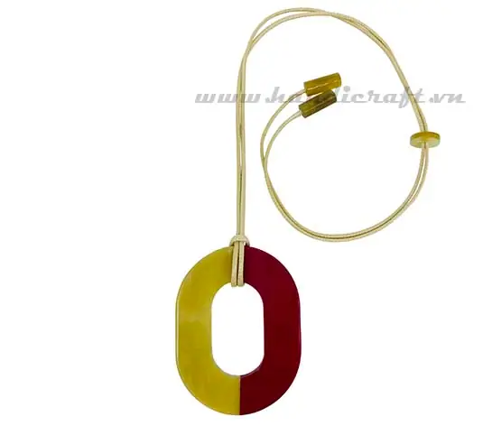 Horn & Lacquer Pendant HD20104, handmade buffalo horn jewelry