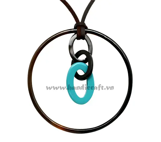 Horn & Lacquer Pendant HD20116, handmade buffalo horn jewelry