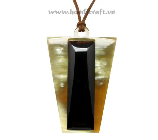 Brown & Black Horn Pendant HD20124, handmade buffalo horn jewelry
