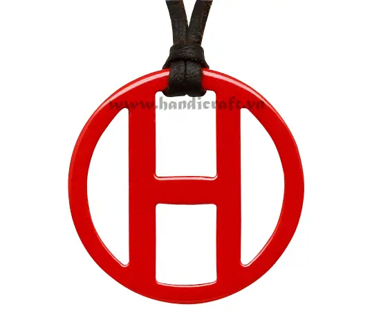 Horn & Lacquer Pendant HD20143, handmade natural buffalo horn + vietnamese lacquer jewelry from Vietnam