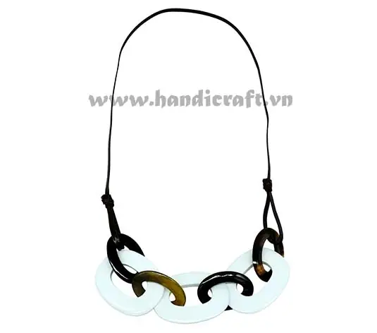 Horn & Lacquer Pendant HD20149, handmade natural buffalo horn + vietnamese lacquer jewelry from Vietnam