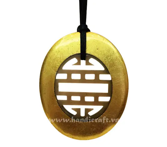 Horn & Lacquer Pendant HD20152, handmade buffalo horn jewelry