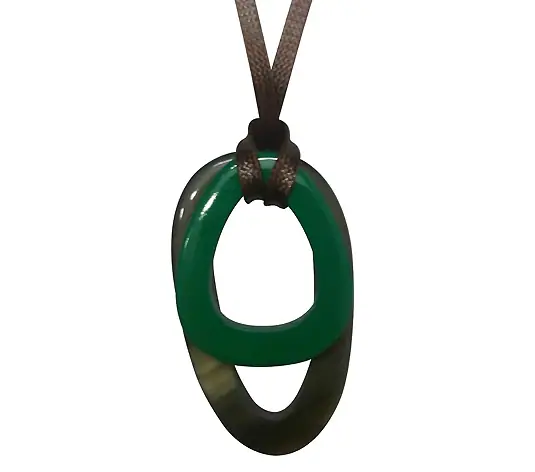 Horn & Lacquer Pendant HD20171, handmade buffalo horn jewelry