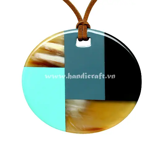 Horn & Lacquer Pendant HD20173, handmade buffalo horn jewelry