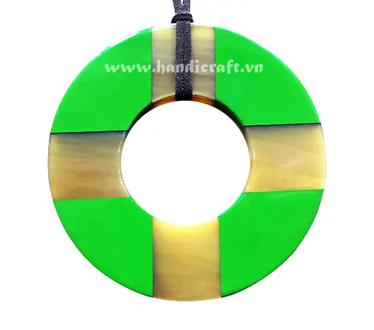 Horn & Lacquer Pendant HD20174, handmade buffalo horn jewelry