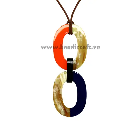 Horn & Lacquer Pendant HD20190, handmade buffalo horn jewelry