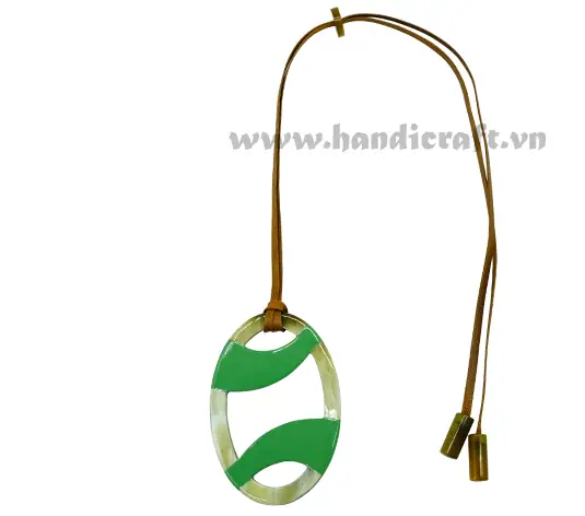 Horn & Lacquer Pendant HD20192, handmade buffalo horn jewelry