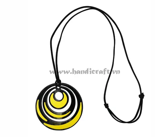 Horn & Lacquer Pendant HD20193, handmade buffalo horn jewelry