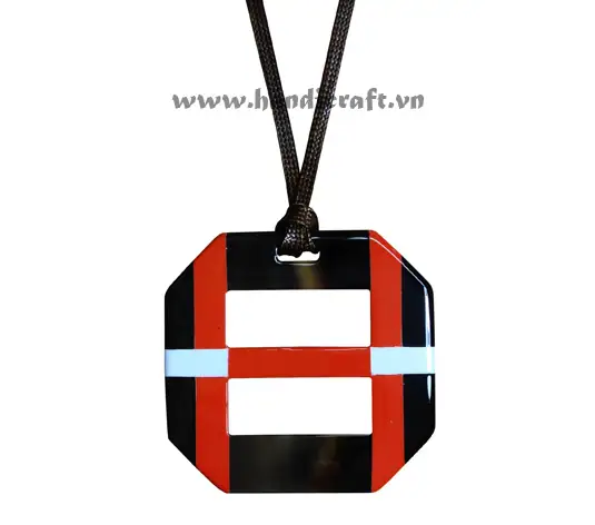 Horn & Lacquer Pendant HD20195, handmade buffalo horn jewelry