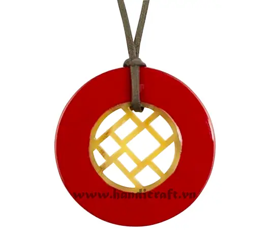 Horn & Lacquer Pendant HD20203, handmade buffalo horn jewelry