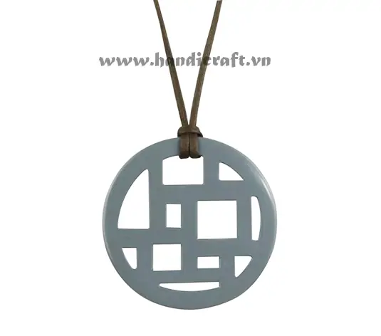 Horn & Lacquer Pendant HD20249, handmade natural buffalo horn + vietnamese lacquer jewelry from Vietnam