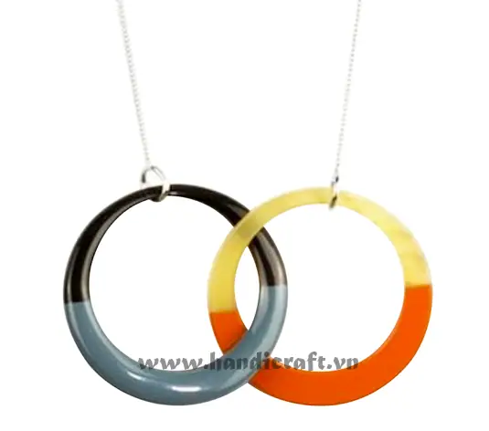 Horn & Lacquer Pendant HD20256, handmade buffalo horn jewelry