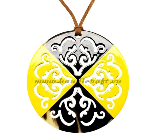 Horn & Lacquer Pendant HD20262, handmade buffalo horn jewelry