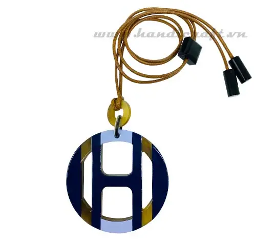 Horn & Lacquer Pendant HD20305, handmade natural buffalo horn + vietnamese lacquer jewelry from Vietnam