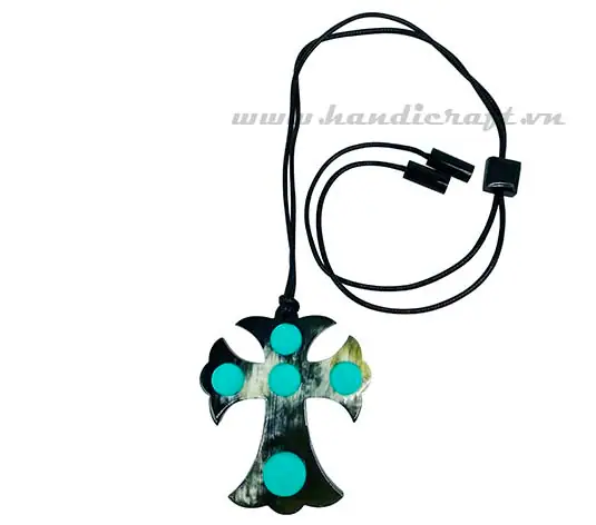 Horn & Lacquer Pendant HD20309, handmade buffalo horn jewelry