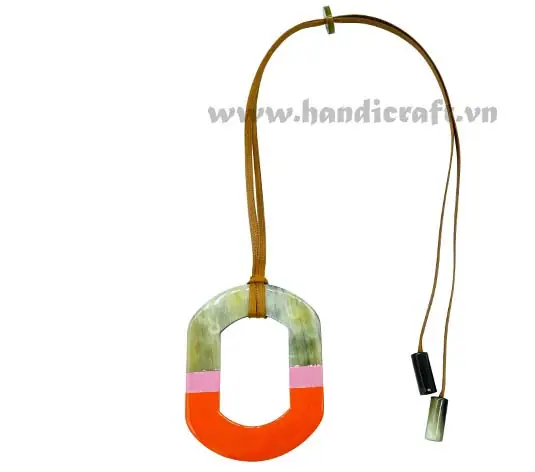 Horn & Lacquer Pendant HD20325, handmade buffalo horn jewelry