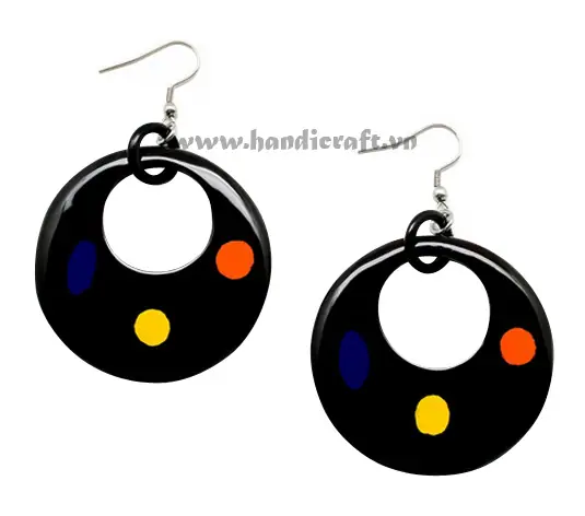 Horn & Lacquer Earrings HD30010, handmade buffalo horn jewelry
