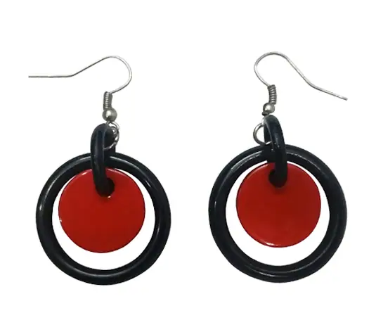 Horn & Lacquer Earrings HD30016, handmade buffalo horn jewelry