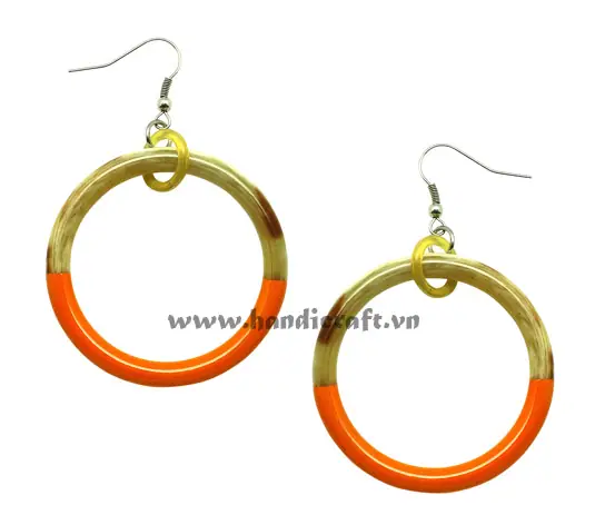 Horn & Lacquer Earrings HD30020, handmade buffalo horn jewelry