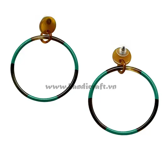 Horn & Lacquer Earrings HD30022, handmade buffalo horn jewelry