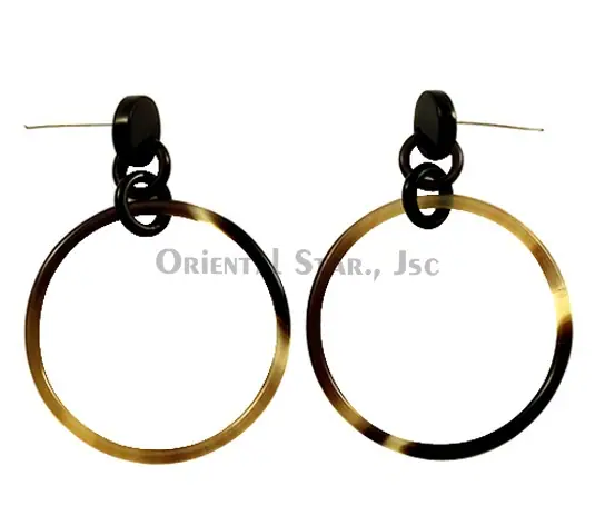 Horn Earrings HD30023, handmade buffalo horn jewelry