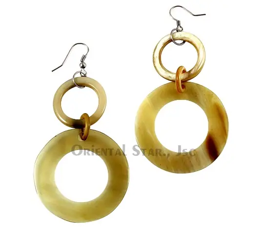 Horn Earrings HD30025, handmade buffalo horn jewelry