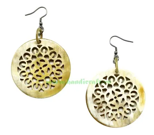 Horn Earrings HD30036, handmade buffalo horn jewelry