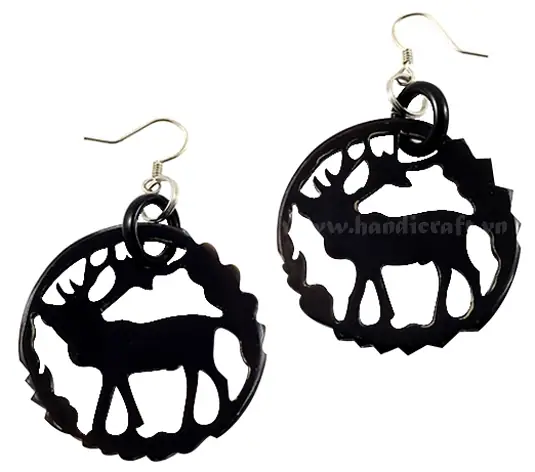 Horn Earrings HD30037, handmade buffalo horn jewelry