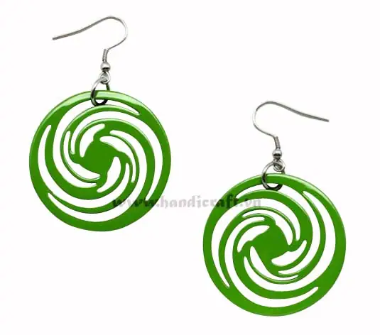 Horn & Lacquer Earrings HD30042, handmade buffalo horn jewelry