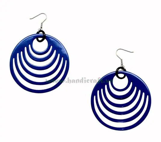 Horn & Lacquer Earrings HD30045, handmade buffalo horn jewelry