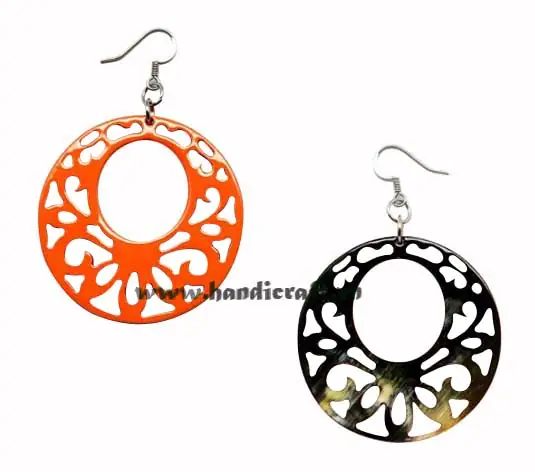 Horn & Lacquer Earrings HD30056, handmade buffalo horn jewelry
