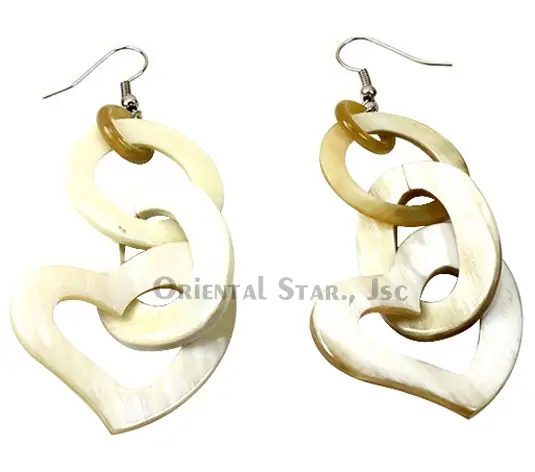 Horn Earrings HD30075, handmade natural buffalo horn jewelry from Vietnam