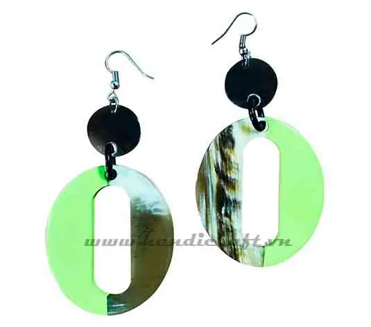 Horn & Lacquer Earrings HD30097, handmade buffalo horn jewelry